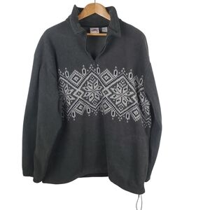 Vntg Bike Q-Zip Fleece with Nordic Pattern. LG. #0206